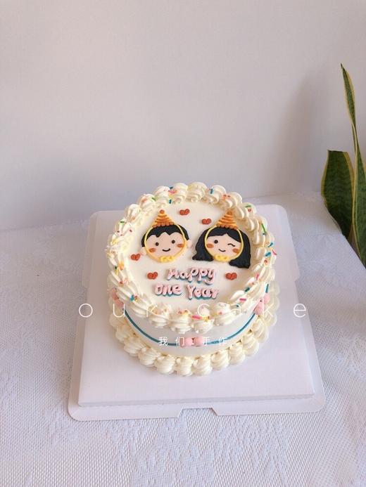 多款式~复古情侣纪念日心形手绘蛋糕-低糖处理无添加 商品图1