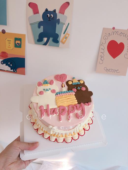 网红小熊小兔子复古蛋糕-低糖处理无添加 商品图0