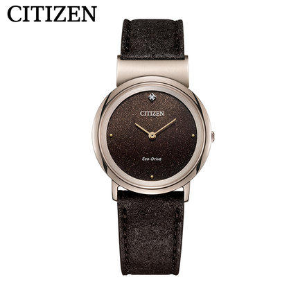 西铁城日本官方正品时尚简约设计舒博钛钻石镶嵌光动能女表EG7072-19X 商品图1