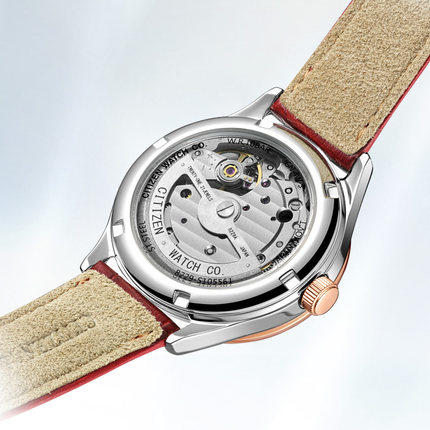 西铁城日本官方正品贝母盘镂空皮带牡丹机械女表PC1008-11Y 商品图2