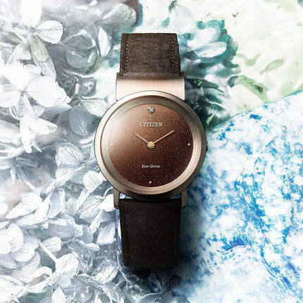 西铁城日本官方正品时尚简约设计舒博钛钻石镶嵌光动能女表EG7072-19X 商品图3