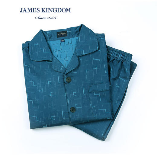 JAMES KINGDOM 男士春夏休闲套装长袖百搭薄款冰爽透气居家服睡衣套 商品图2