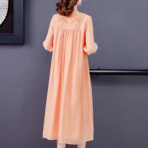 AHM asy5518天丝棉连衣裙复古刺绣泡泡袖 商品图2