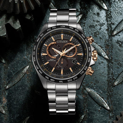 西铁城日本官方正品空中之鹰不锈钢间BIP光动能电波男表CB5834-86E 商品图1