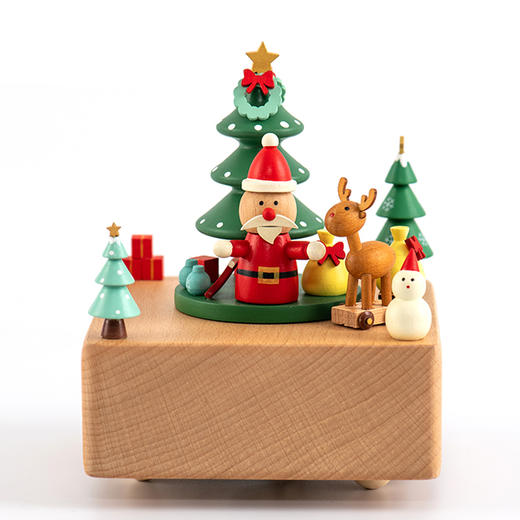 猫的天空之城八音盒/雪橇圣诞 木质卡通女生音乐盒机械生日礼物 商品图0