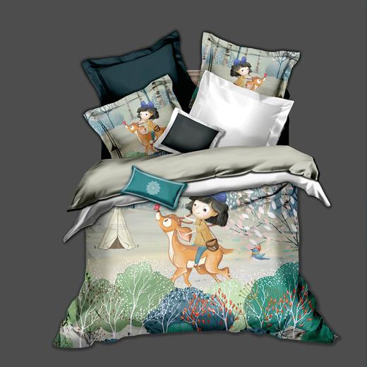 利路米全新数码印花60支新疆长绒棉儿童四件套 商品图0