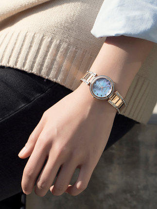 西铁城官方日本正品光动能防水时尚水晶镶嵌钢带女表EM0843-51D 商品图3