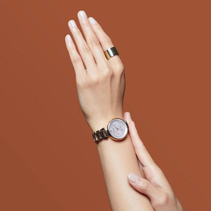 西铁城日本官方正品潮流时尚不锈钢镀玫瑰金色光动能女表FD1103-89Y 商品图4