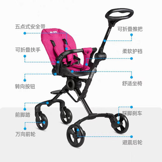 瑞士m-cro迈古米高儿童推车轻便散步车 折叠高景观简易遛娃推车 商品图5