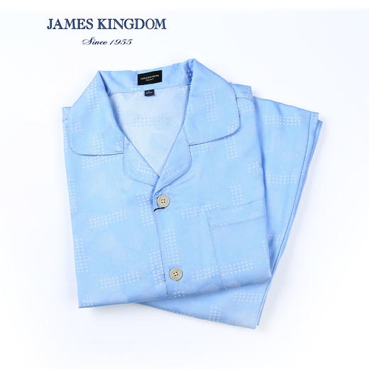 JAMES KINGDOM 男士春夏休闲套装长袖百搭薄款冰爽透气居家服睡衣套 商品图4