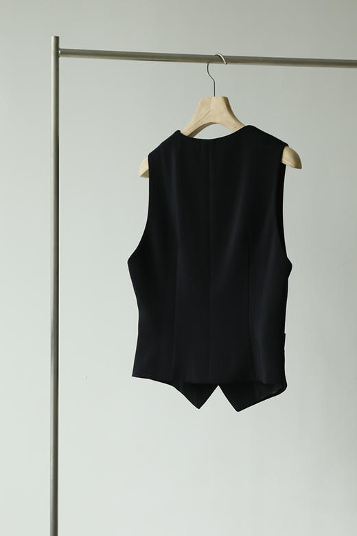 Semplicita | U00 无领西装双扣马甲 [  白/ 黑藏青 ] 商品图10