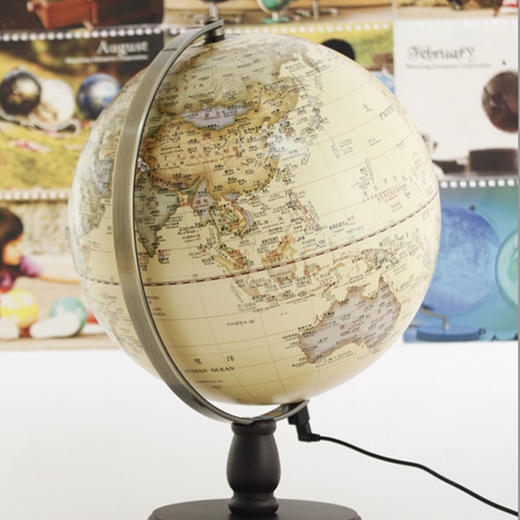 朋宸中英文版有灯仿古图地球仪10寸/30CM/PC-110HS3BW-AR 商品图1