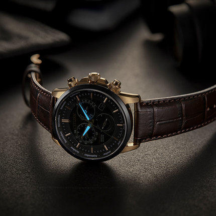 西铁城日本官方正品光动能万年历经典休闲商务皮带男表BL8156-12E 商品图2