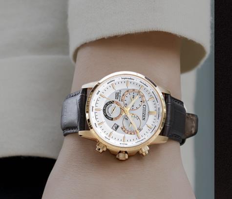 西铁城日本官方正品光动能万年历经典休闲商务皮带男表BL8153-11A 商品图3