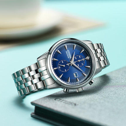 西铁城日本官方正品商务休闲钢带日期显示光动能男士手表CA7001-87L 商品图2