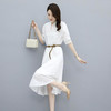 新款收腰连衣裙文艺气质V领连衣裙HR-LSNY2139 商品缩略图1