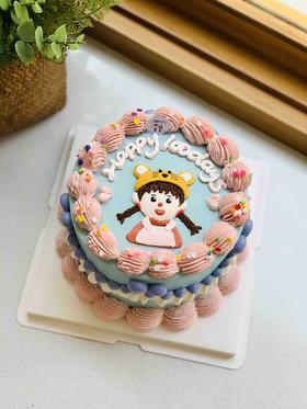 手绘女孩奶油蛋糕 下单前请仔细阅读商品详情
