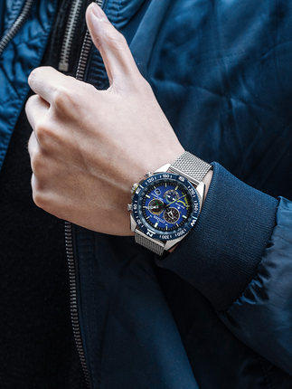 西铁城（CITIZEN）光动能多局电波男表蓝天使三代CB5848-57L 商品图2