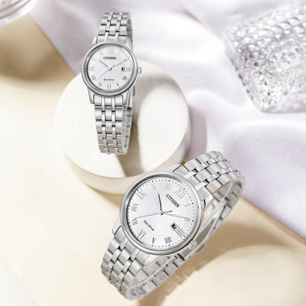 西铁城防水休闲简约复古潮流钢带男女情侣对表EW2310-59A（女款） 商品图4