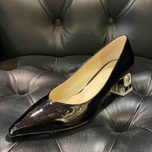 LFGJ 0336 水晶跟奢华漆皮尖头优雅单鞋女 商品图6