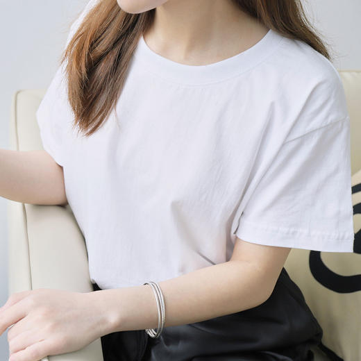 100％纯棉“小白T”，巨显瘦不发黄，不变形超舒适！不费力穿出高级时髦感,明星同款 商品图3
