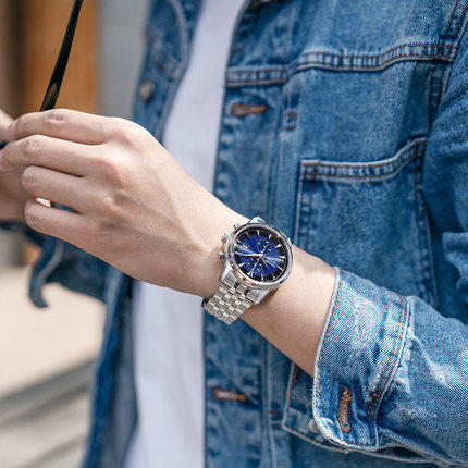 西铁城日本官方正品商务休闲钢带日期显示光动能男士手表CA7001-87L 商品图5