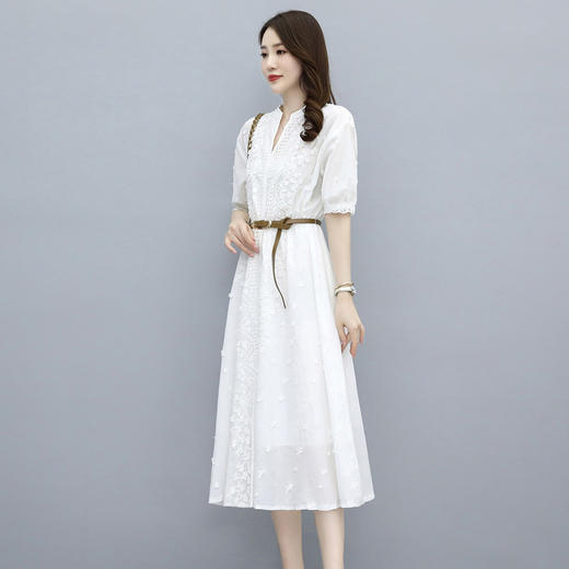 新款收腰连衣裙文艺气质V领连衣裙HR-LSNY2139 商品图2