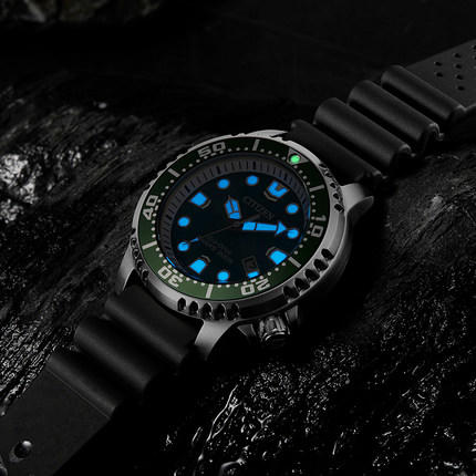 西铁城官网正品光动能防水运动潜水绿水鬼手表BN0158-18X 商品图1