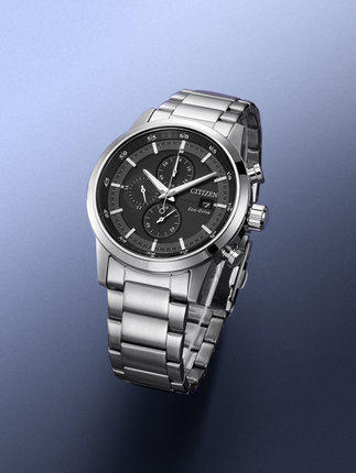 西铁城日本官方正品防水运动计时休闲钢带光动能男表CA0610-52E 商品图3