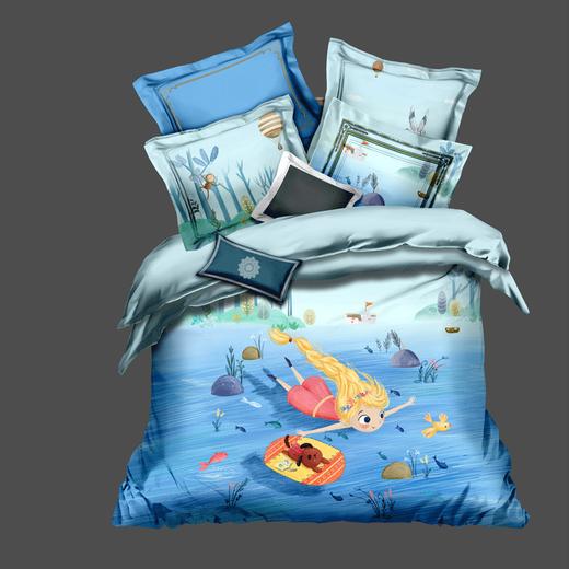 利路米全新数码印花60支新疆长绒棉儿童四件套海洋寻梦记 商品图0