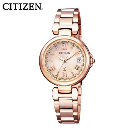 西铁城日本官方正品玫瑰金潮流光动能电波女表EC1032-54X 商品图1