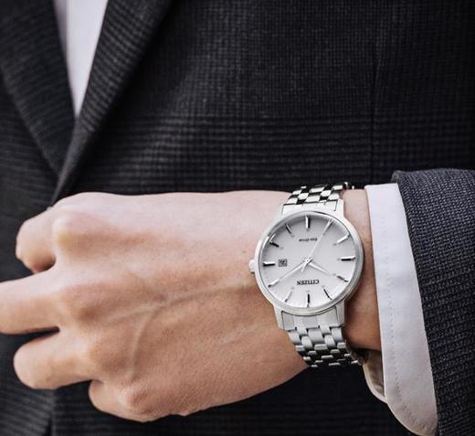 西铁城（CITIZEN）光动能男士腕表防水商务简约钢带款BM7460-88H 商品图2