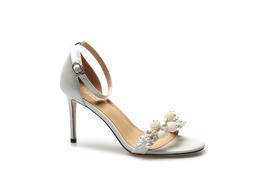 豪麟名鞋奥莱迪嘉女装真丝胎牛皮革精致凉鞋DJYYA11WL026白色 原价1960元