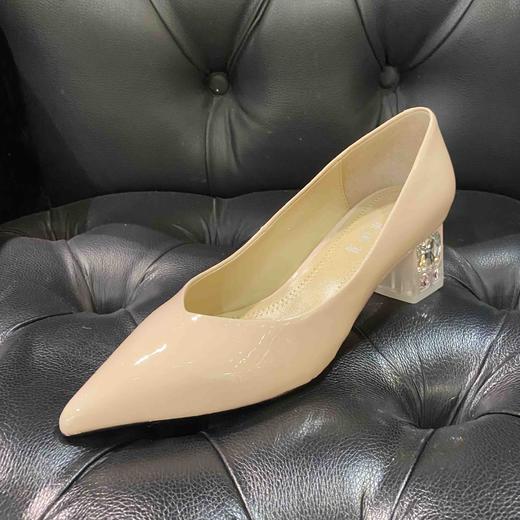 LFGJ 0336 水晶跟奢华漆皮尖头优雅单鞋女 商品图0