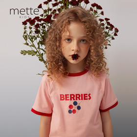 【纯棉撞色印花T恤】夏季新品女童薄款T恤圆领撞色短袖上衣