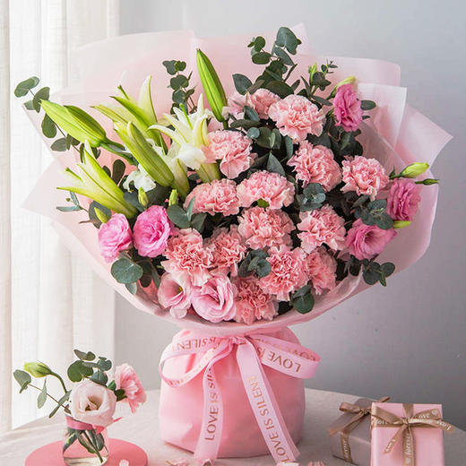 19朵康乃馨混搭精美花束送妈妈老师闺蜜同事生日节日祝福母亲节护士节