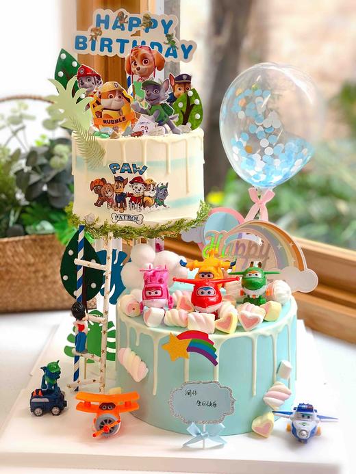 悬浮双层汪汪队超级飞侠奶油蛋糕 下单前请仔细阅读商品详情 商品图1