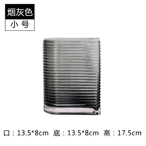 轻奢简约透明 U型玻璃花瓶-1005灰-1006灰 商品图6