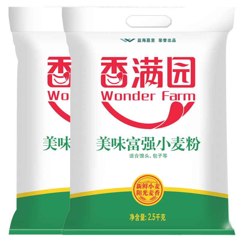 香满园美味富强小麦粉2.5KG*2包-YS