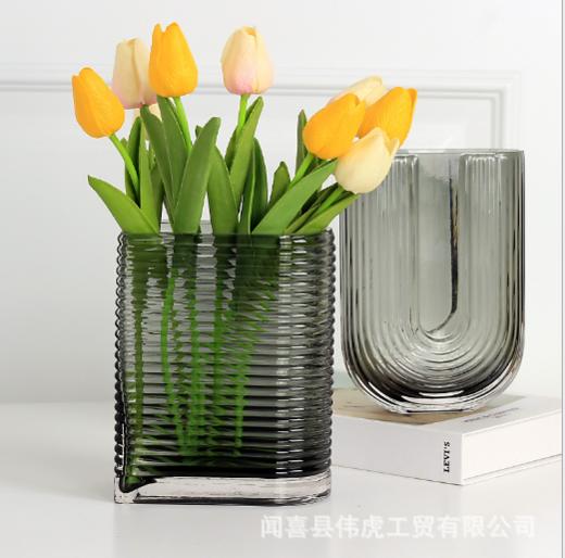 轻奢简约透明 U型玻璃花瓶-1005灰-1006灰 商品图7