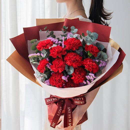 19朵康乃馨混搭精美花束送妈妈老师闺蜜同事生日节日祝福母亲节护士节