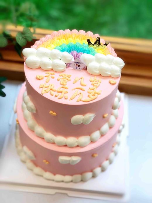 双层粉色老彩虹蛋糕 下单前请仔细阅读商品详情 商品图0