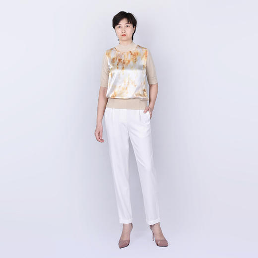 圣三利女装半高领拼接款针织衫SL121M03 商品图3