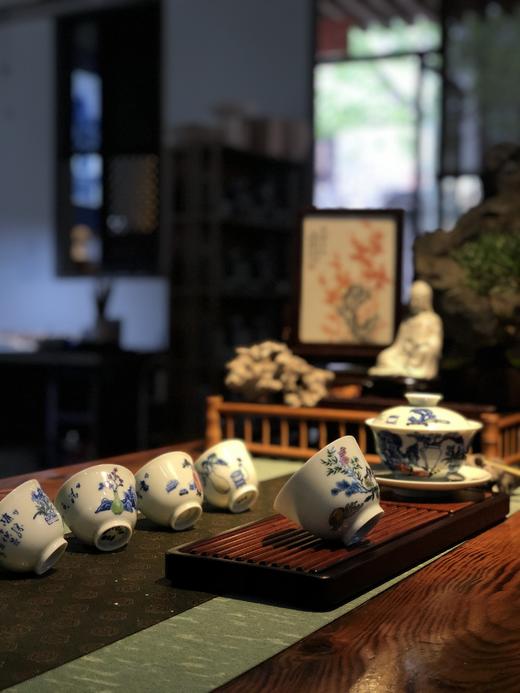 谢良华:釉下五彩博古花卉茶具套组 商品图2