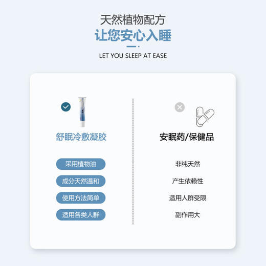 【轻松入眠安睡整夜】舒眠冷敷凝胶提升睡眠质量凝聚心神缓解疲劳充足活力舒缓身心清新舒缓植物芳香夜晚多梦辗转反侧入睡难睡眠凝胶睡眠膏20g 商品图2