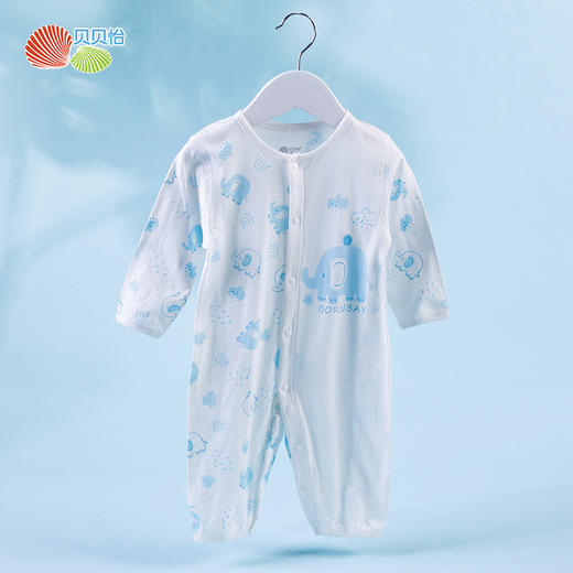 贝贝怡男女宝宝可爱印花薄长袖连体衣哈衣211L479 商品图13