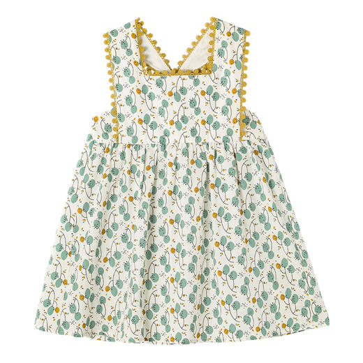 【纯棉背带印花裙】夏季新品女童薄款背带露背裙中长款印花连衣裙 商品图6