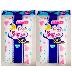 【3.6元/包】ABC夜用畅心睡丝薄绵柔卫生巾382mm3片（1009411）