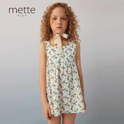 【纯棉背带印花裙】夏季新品女童薄款背带露背裙中长款印花连衣裙 商品图0