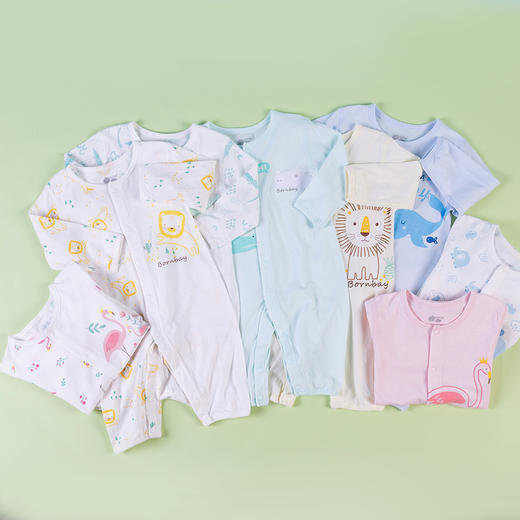 贝贝怡男女宝宝可爱印花薄长袖连体衣哈衣211L479 商品图4